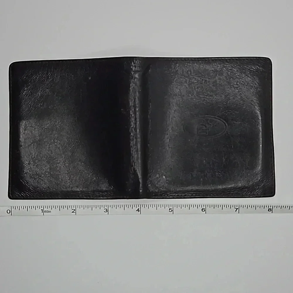 Christian Dior Brown Leather Bifold Wallet Vintage Made in Hong Kong w/ dust bag